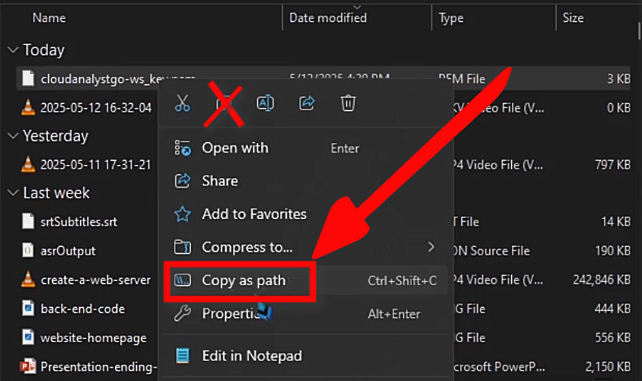 Copying a file as path.