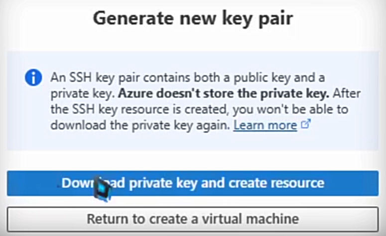 Generating a private key.
